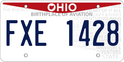 OH license plate FXE1428