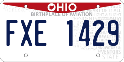OH license plate FXE1429