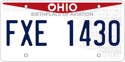 OH license plate FXE1430
