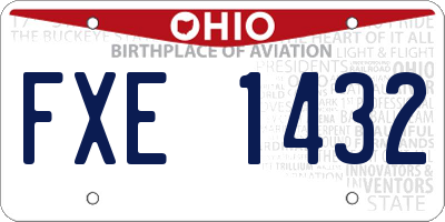 OH license plate FXE1432
