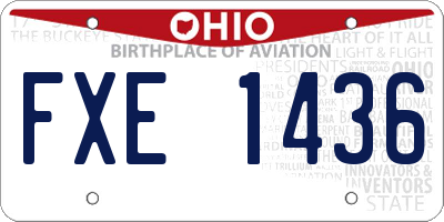 OH license plate FXE1436