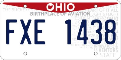 OH license plate FXE1438