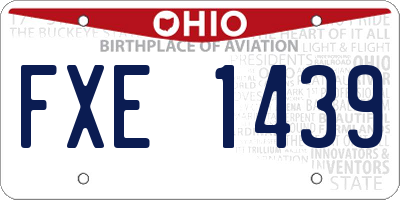 OH license plate FXE1439