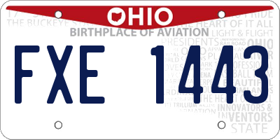 OH license plate FXE1443