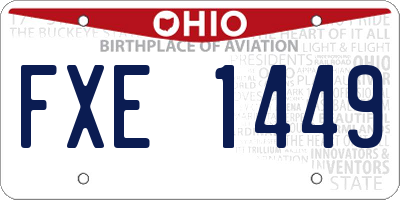 OH license plate FXE1449