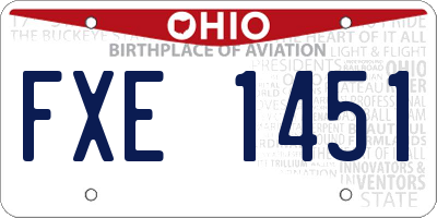 OH license plate FXE1451
