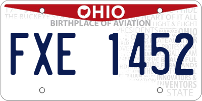 OH license plate FXE1452