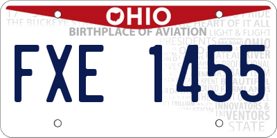 OH license plate FXE1455