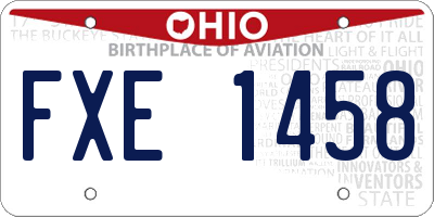OH license plate FXE1458