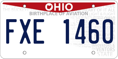 OH license plate FXE1460
