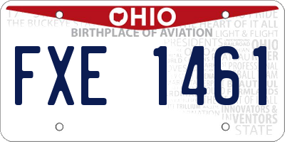 OH license plate FXE1461