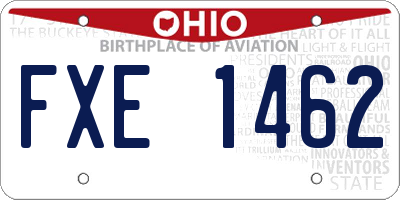 OH license plate FXE1462