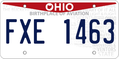 OH license plate FXE1463