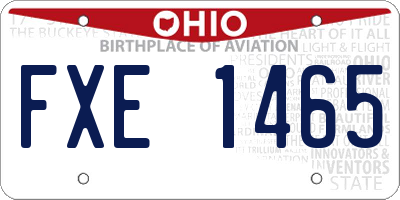 OH license plate FXE1465