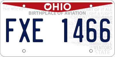 OH license plate FXE1466