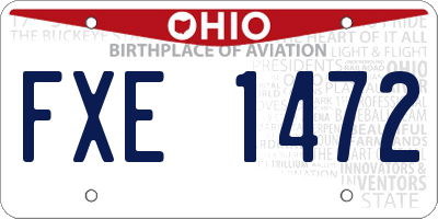 OH license plate FXE1472