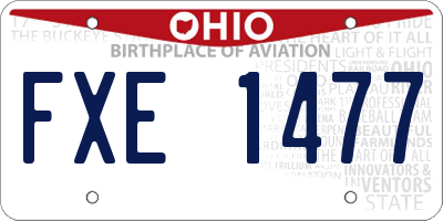OH license plate FXE1477