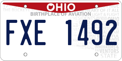 OH license plate FXE1492