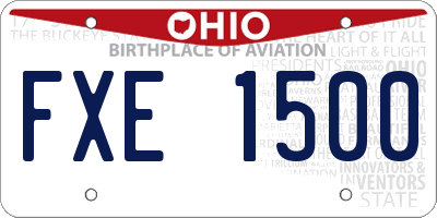 OH license plate FXE1500