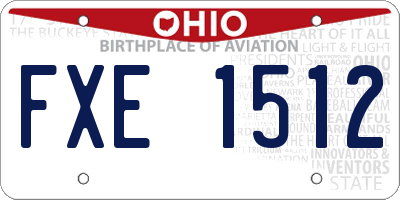 OH license plate FXE1512