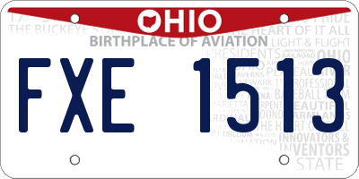 OH license plate FXE1513