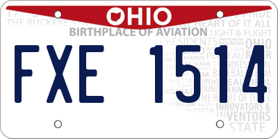OH license plate FXE1514
