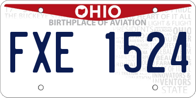OH license plate FXE1524