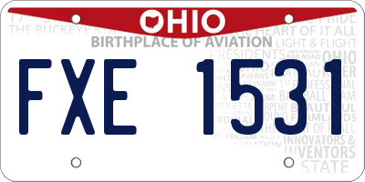 OH license plate FXE1531
