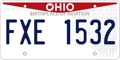 OH license plate FXE1532