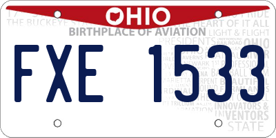 OH license plate FXE1533