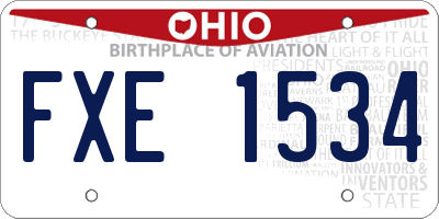 OH license plate FXE1534