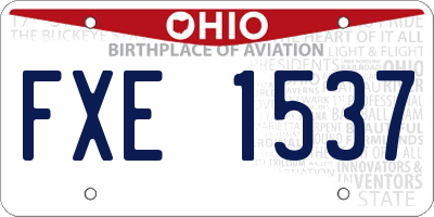 OH license plate FXE1537