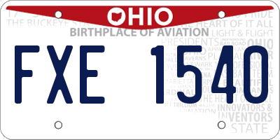 OH license plate FXE1540