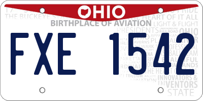 OH license plate FXE1542