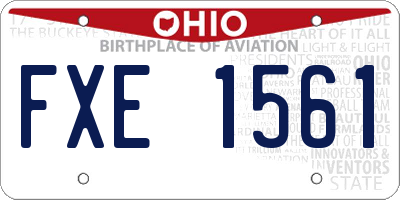 OH license plate FXE1561