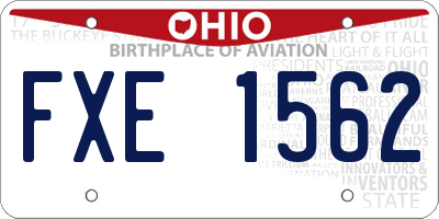 OH license plate FXE1562