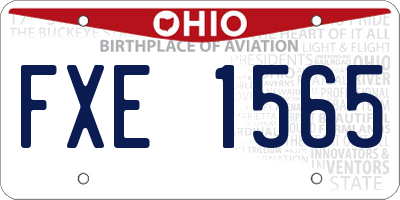 OH license plate FXE1565