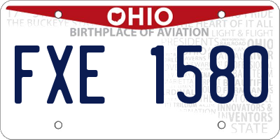 OH license plate FXE1580