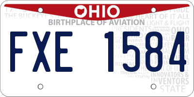 OH license plate FXE1584