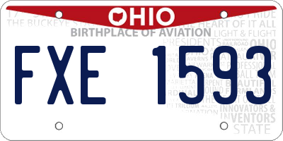 OH license plate FXE1593