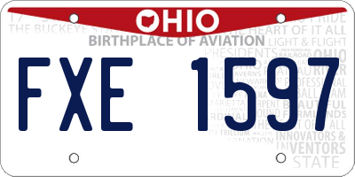 OH license plate FXE1597