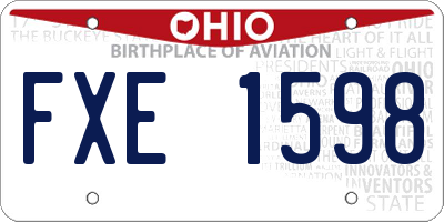 OH license plate FXE1598