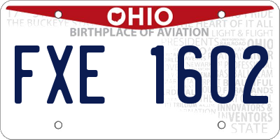 OH license plate FXE1602