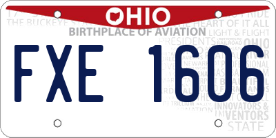 OH license plate FXE1606