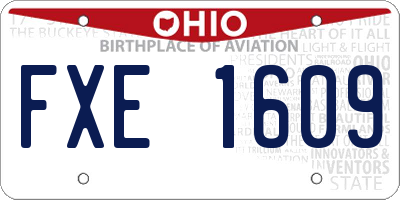 OH license plate FXE1609