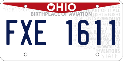 OH license plate FXE1611