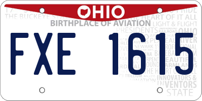 OH license plate FXE1615