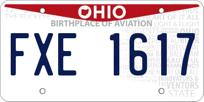 OH license plate FXE1617