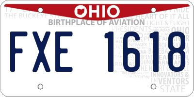 OH license plate FXE1618