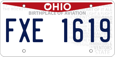 OH license plate FXE1619